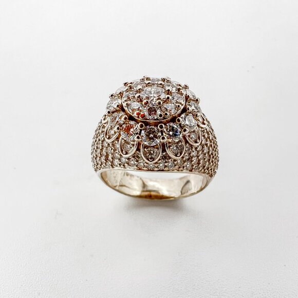 925 Sterling Sliver Moissanite Circle Elevated Ring, 4.342ctw VVS Stones Jewelry